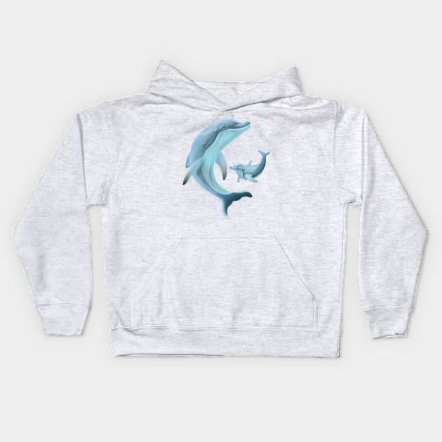 Dolphins Kids Hoodie by nickemporium1